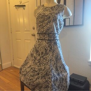 Karl Lagerfeld Monochrome Textured Midi Dress